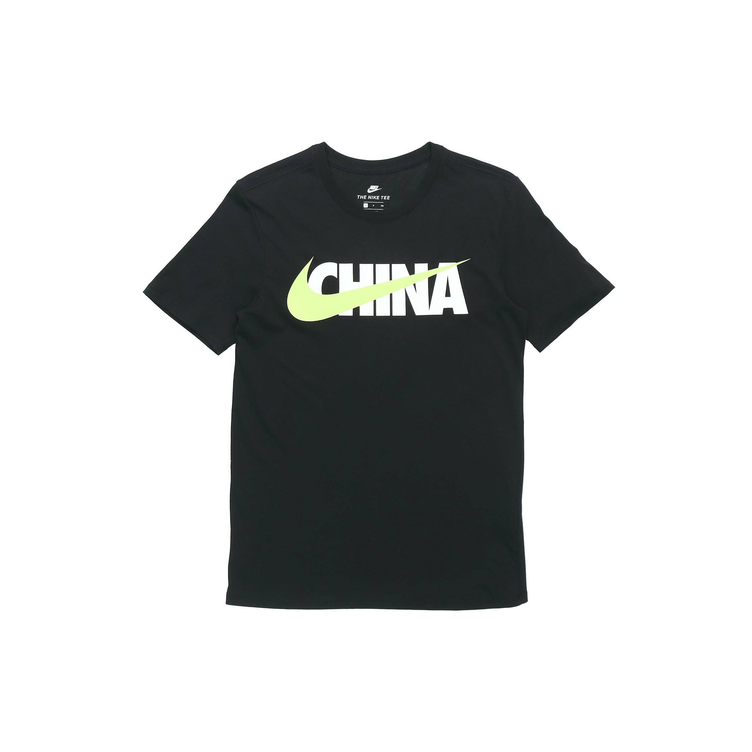 Nike Logo Alphabet Printing Short Sleeve Black Men s AQ5189-017 L