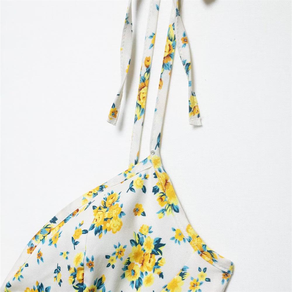 2025 Spring/Summer Floral Print Slimming Camisole Dress for Women