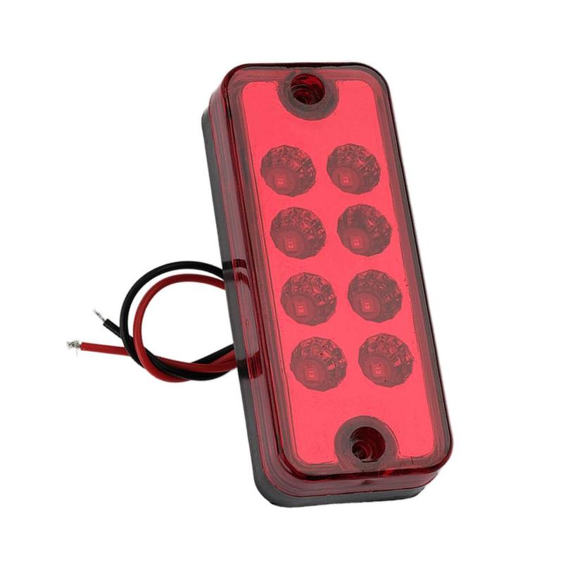 2Pcs Red 8 LED Side Marker Light Indicator Clearance Lamp 12V Universal for Car Truck Trailer Lorry ATV SUV UTE Pickup Boat