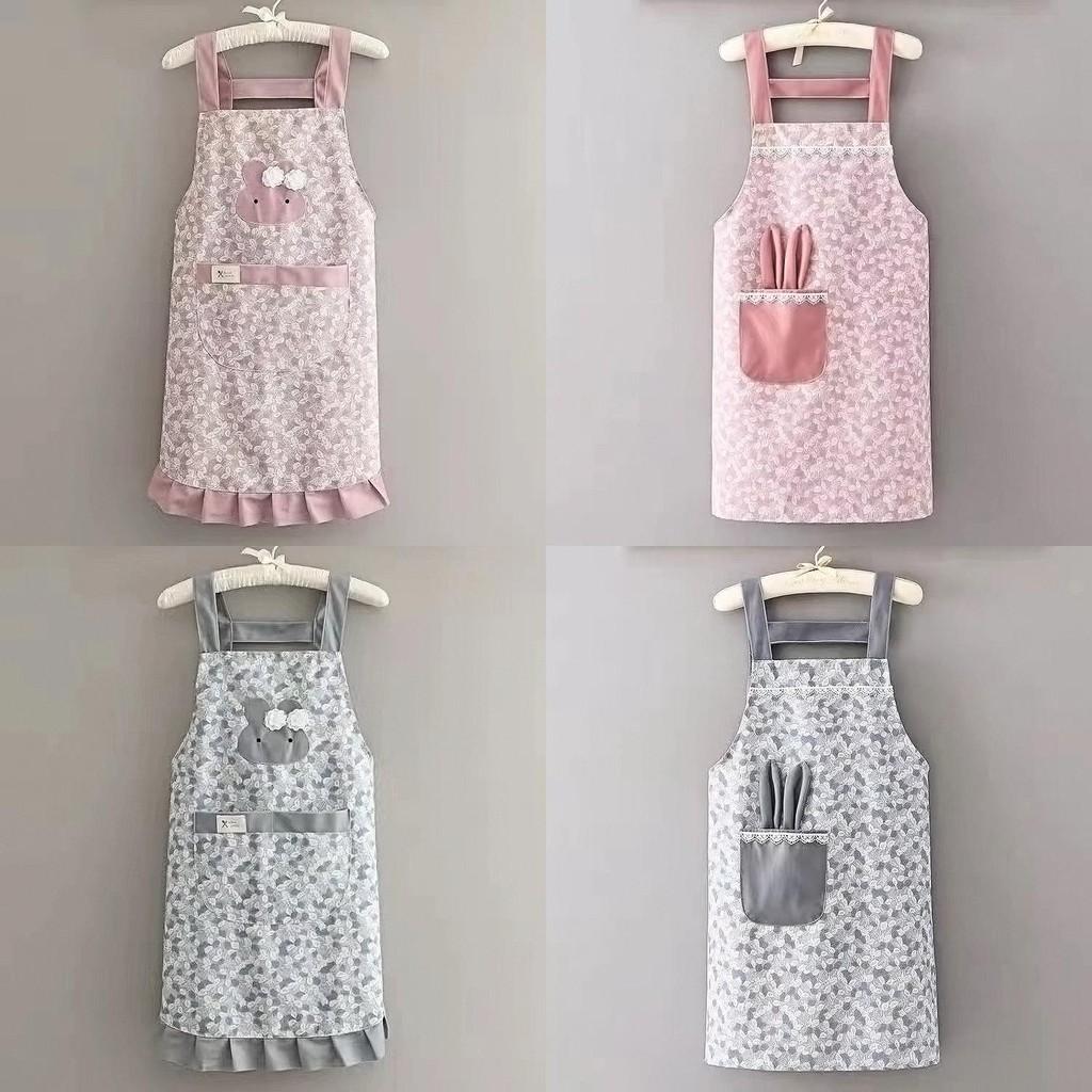 Apron Prevents Oil Stains Dirt Little Rabbit Pattern Lace Unisex Gift Design