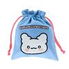 Sanrio HANAMARUOBAKE Sagara Embroidered Drawstring Bag Blue (Pastel Sweets Pop)
