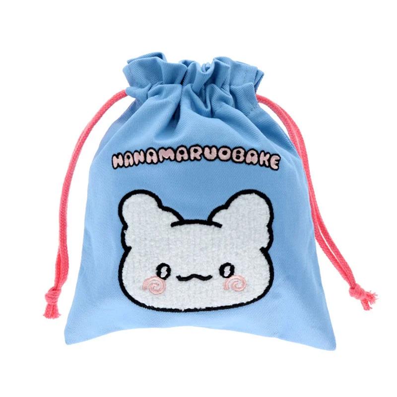 Sanrio HANAMARUOBAKE Sagara Embroidered Drawstring Bag Blue (Pastel Sweets Pop)