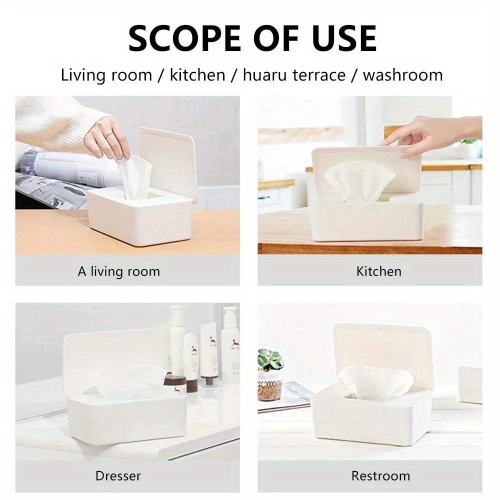 Wet Wipe Box with Dust Cover, Wet Tissue Box, Household Desktop Storage Box, Tissue Sealing Cover Box