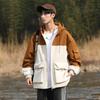 Herren Frühling und Herbst Neue Farbabstimmung Kapuzenjacke Locker Lässig