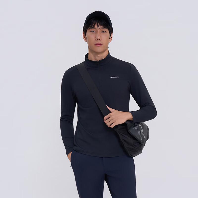 SCALER Men s Quick-Dry Running Stand Collar Long Sleeve Shirt F4616726 L