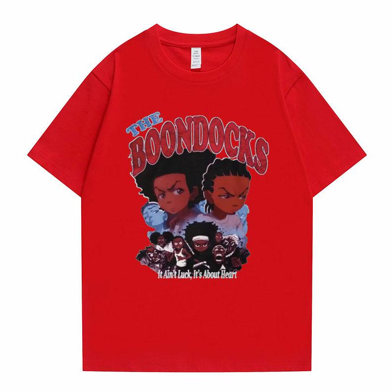 New The Boondocks Huey and Riley Print T-shirt Men Women Casual Fashion Tshirt Funny Man Cotton Tee Short Sleeve Hip Hop T Shirt