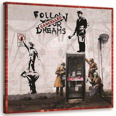 Leinwandbild, Banksy Wandbild - Sammlung von Graffiti-Werken