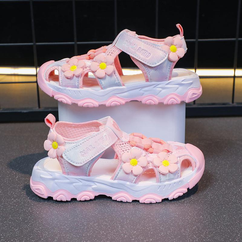 Mädchen Prinzessin Sandalen 2026 Sommer Geschlossene Zehenpartie - Koreanischer Stil Lässige Strandschuhe