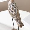 Yousheng 2 Pcs Wooden Seagull Figurine Coastal Lifelike Seabird Sculpture Nautical Animal Tabletop Ornament for Bedroom Living Room Home Office Desk