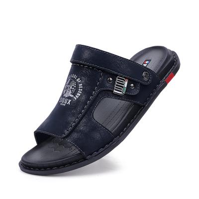 Heren Zomer Echt Lederen Sandalen Klassieke Romeinse Herenschoenen Slippers Zacht Comfortabel Heren Antislip Loop Schoenen Plus Maat 47