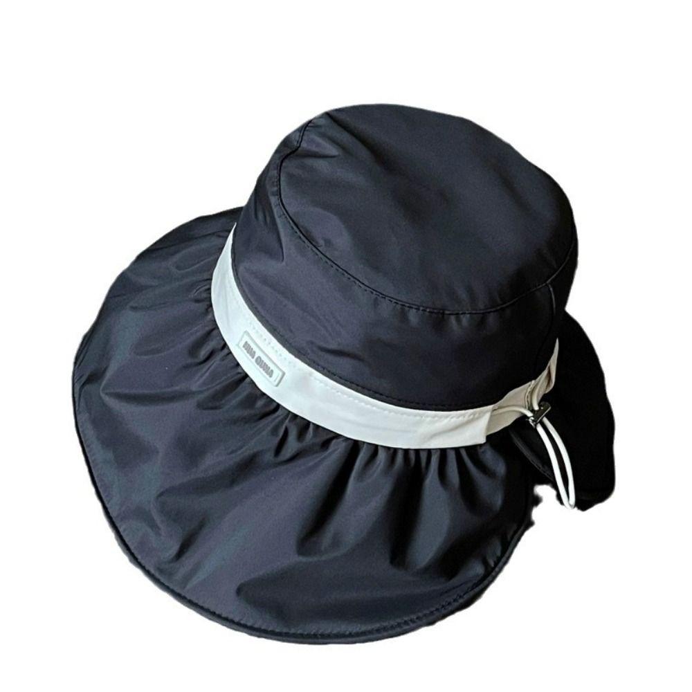 

Регулируемая солнцезащитная шляпа-панама с широкими полями, женская шляпа-ведро, простая шляпа для защиты от солнца, летняя чёрный