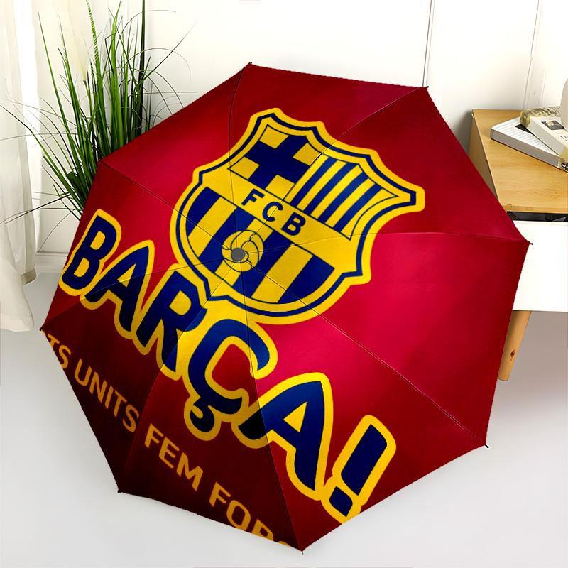 FC Barcelona  Pattern, Automatic Folding Umbrella, Portable and Foldable Design, 8 Ribs, a Christmas or Birthday Gift.