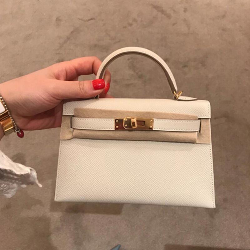 2025 New women's bag palm pattern second generation KellI bag cowhide mini Kelli bag shoulder bag crossbody handbag