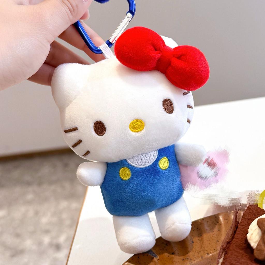 Hello Kitty Plush Keychain With Glasses For Gift And Bag Decoration