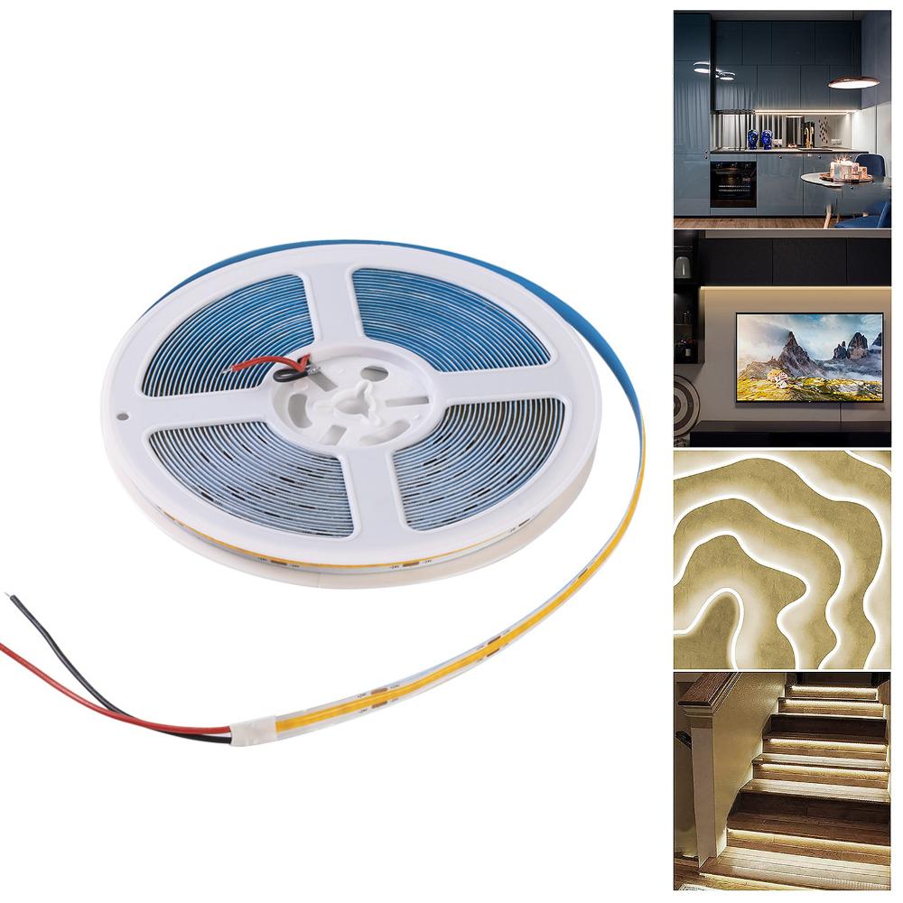 5 Meters Light Strip Flexible LED Tape Light High Brightness COB LED Strip Light  Home Decoration