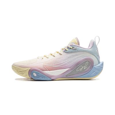 Zapatillas de Baloncesto LiNing DLO1 Amortiguación, Antideslizantes, Resistentes a la Abrasión, Agarre con Rebote Caña Baja Hombre Blanco Rosa ABPV009-16