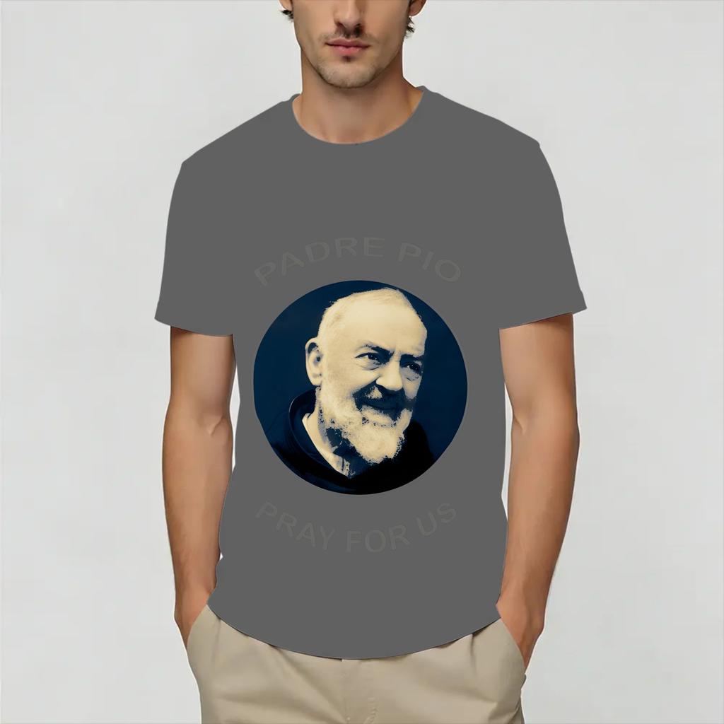 Unisexs TShirts Padre Pio Novelty 100 Cotton Tees Short Sleeve T Shirts Round Neck Clothes Gift Idea