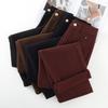 Women's Khaki High-Waisted Wool Wide-Leg Trousers - New 2024 Autumn/Winter Collection
