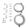 25 Inch 6AN Power Steering Pump Hose Kit Nylon Stainless Steel Waterproofing Replacement for C10 LS Swap Connects Type 2
