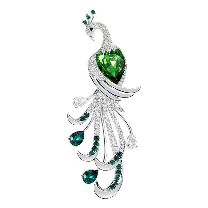 1Pcs Exquisite Peacock Rhinestone Brooch For Women Clothing Coat Accessories Gifts