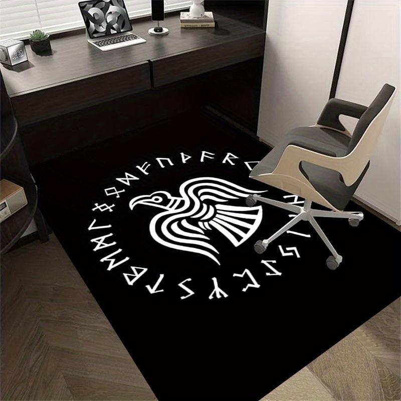 1pc Raven Runes Themed Rug for Home Decor, Non-slip Office Carpet, Chair Mat, Outdoor Mat, Christmas and Halloween Gifts-0731092