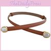 Fashionable Womens Leather Belt With Pearl Metal Buckle For Office And Weekend Outfits