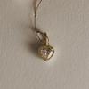 Geometric Heart Pendant Necklace for Women Dainty White Zircon Bead Chain Jewelry Perfect for Date Vacation