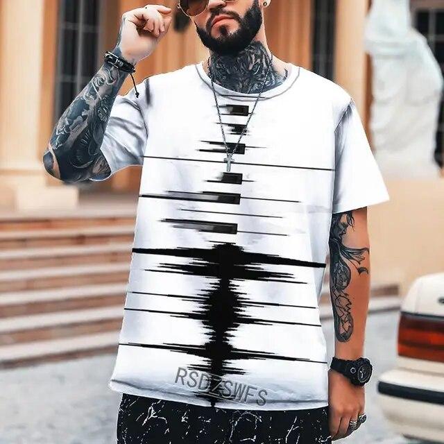Sommer Männer T-Shirt Stil EKG Rot 3D Druck T-shirt Oansatz Hohe qualität
