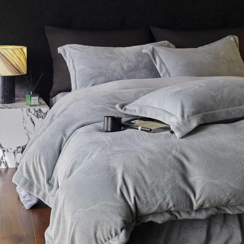 Soft Luxury Winter Plush Bedding Set All-Season Warm Duvet Cover Striped Solid European Chinese Style 1.5m 1.8m 2.0m