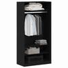 Wardrobe with Shelf Black Oak Effect 100 x 50 x 200 cm