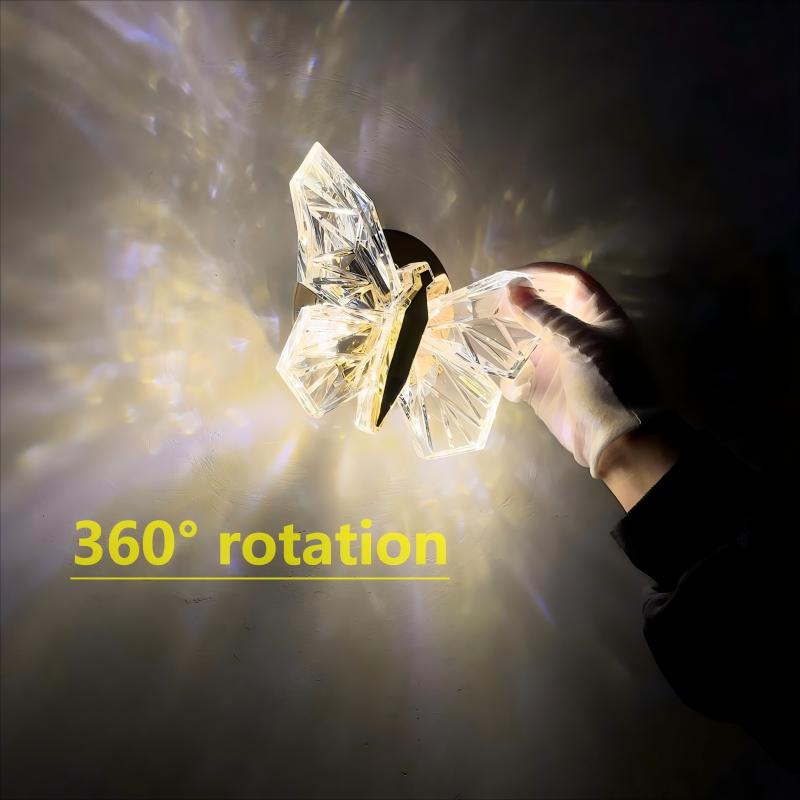 360°Butterfly Wall Lamp Corridor Lamp Modern Simple Creative Nordic Living Room Bedroom Lamp LED Indoor Lighting Decoration
