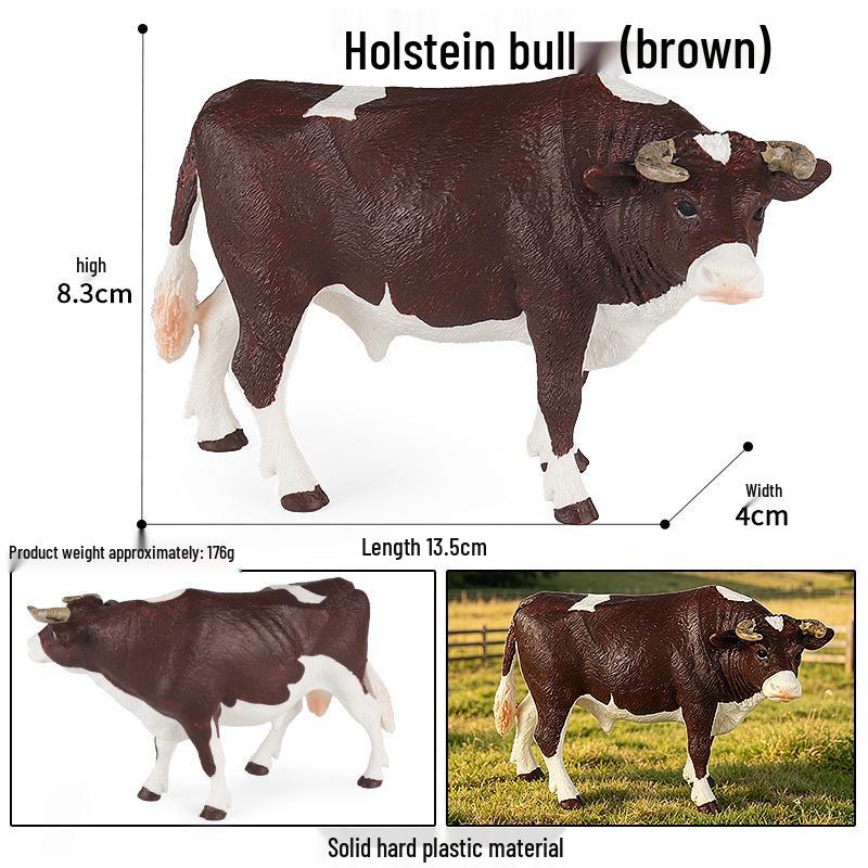 Realistic Farm Animal Model Set: Dairy Cow, Simmental Bull, Yellow Cattle, Fighting Bull, Water Buffalo, Yak