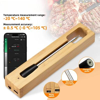 Bluetooth Et Gıda Termometresi Mutfak Pişirme Aleti Gıda Probu Barbekü Elektronik Termometre Probu Fırın Izgara Biftek Termometresi