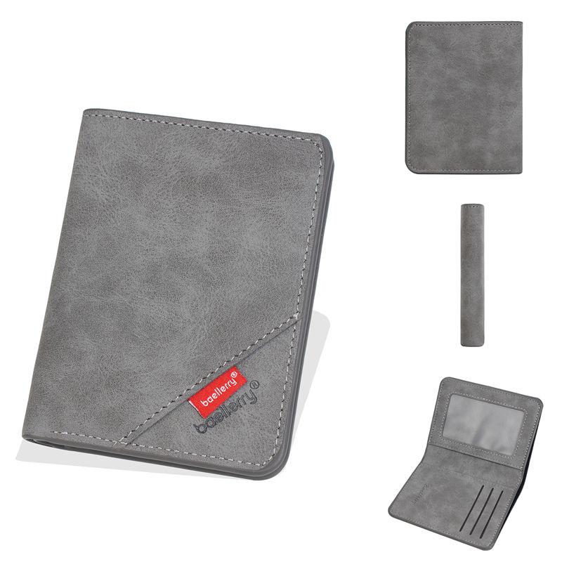 

Baellerry Fashion Mini Wallets Men PU Leather Card Holder Vintage Design Thin Purse GZW 11*8.5*1cm серый