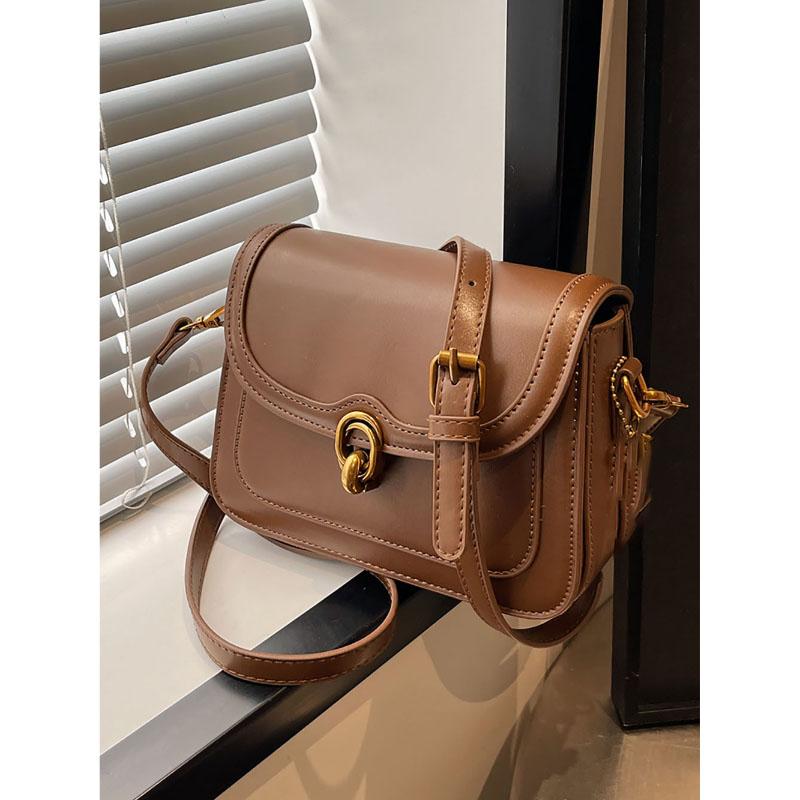 French Fashion Contrast Color Crossbody Bag Women's Spring New Retro Simple Small Square Bag High-Grade Casual Shoulder Bag