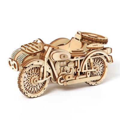 Puzzle 3D en bois pour bateau à moteur, moto à trois roues, modèles éducatifs Montessori pour enfants, jouets cadeaux pour garçons adultes