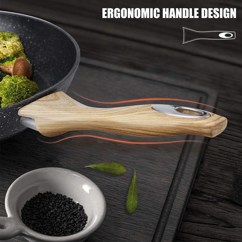 Frying Pan Set, Nonstick Skillet Made of Thick 410 Stainless Steel with Induction Compatible Bottom and Ergonomic Heat