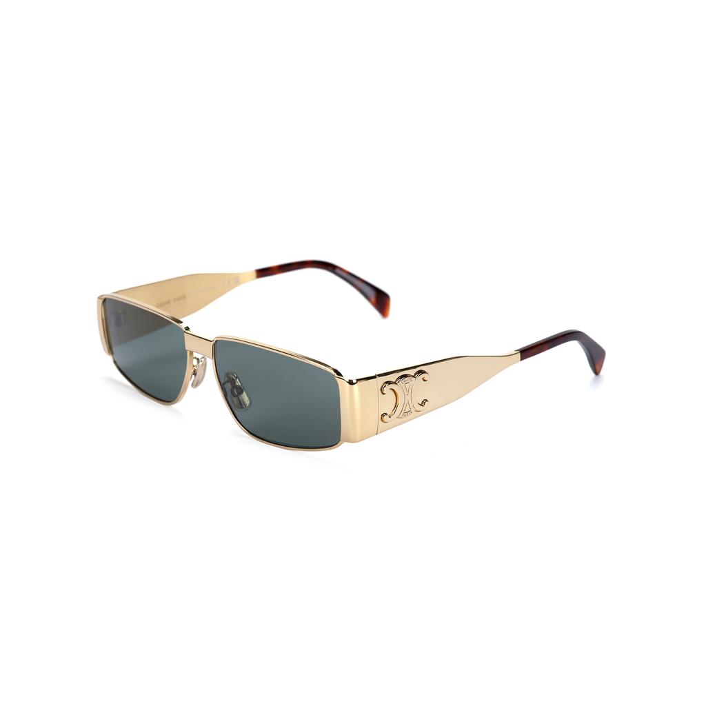 Celine Metall Rechteckige Sonnenbrille Unisex Sonnenbrille Gold CL40325U30N