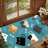 Cute Cartoon Cat Print Non Slip Area Rug Soft Washable Entryway Floor Mat for Living Room Bedroom Kids Room Cat Lover Decor