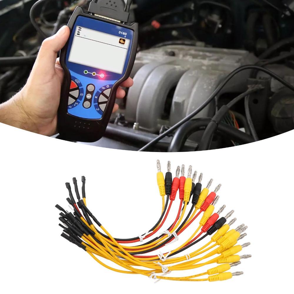 20PCS 3-Color 20 Pin Jumper Cable 4mm Banana Plug OBD2 Breakout Box Wiring Short Circuit Checking
