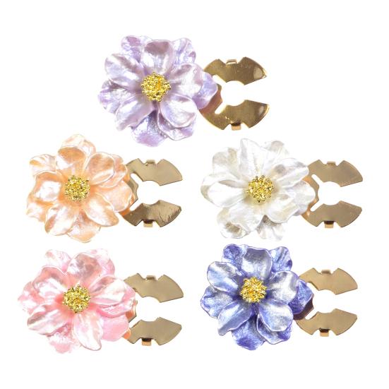 Button Cuff Pearly Luster Gardenia Flower Shape Easy Installation Button Cover Decorative Shirt