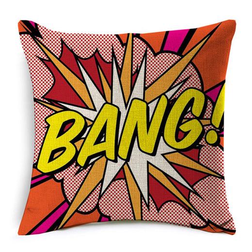 Cotton Linen Throw Pillow Cover American Pop Art Cushion Cover Pow Bang Wow Love Pineapple Modern Decorative Sofa Cushion Covers