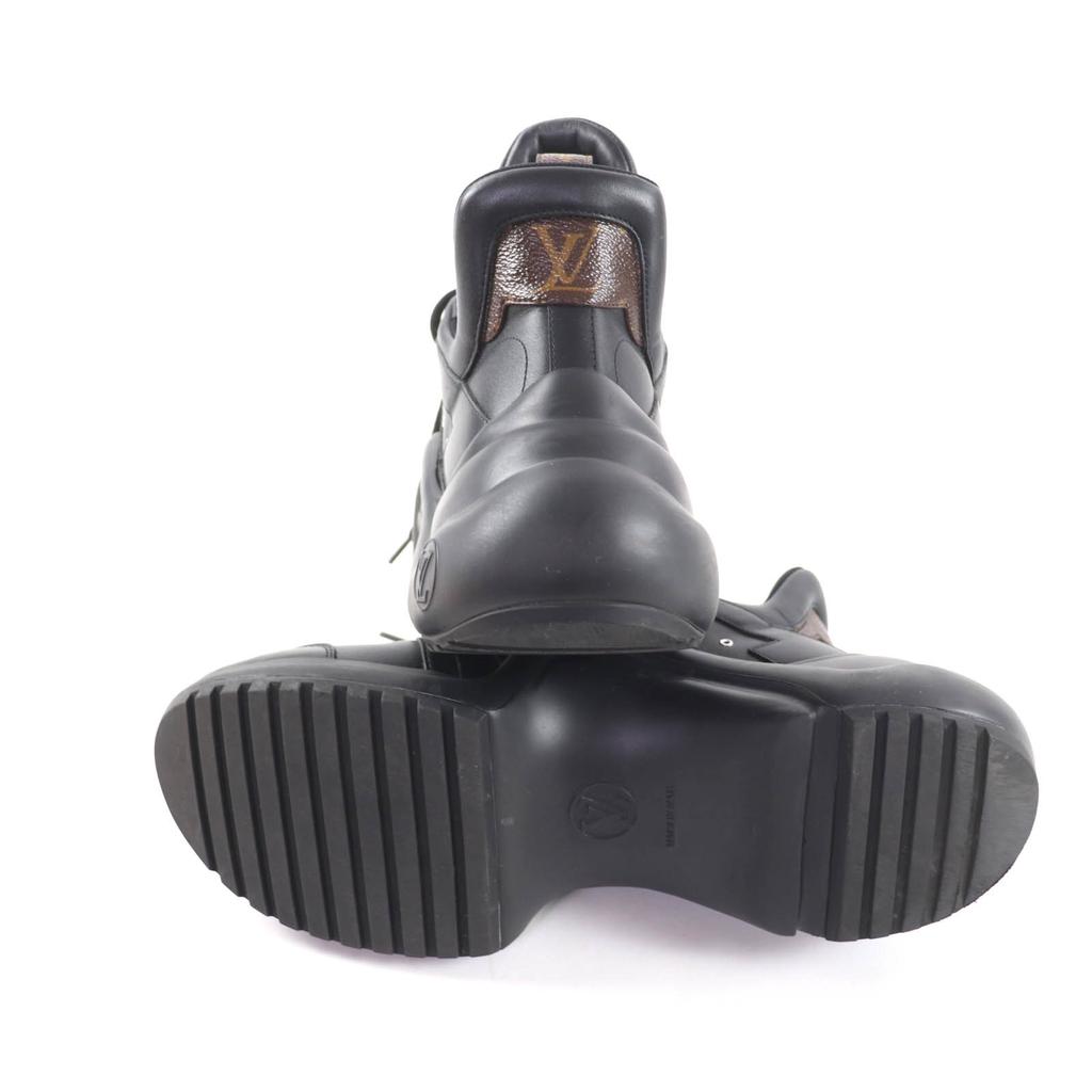 Ausgezeichnete LOUIS VUITTON Sneaker Arclight Linie schwarzes Leder Damen 41 Gebraucht