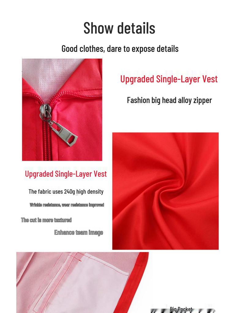 Gilet de bénévole rouge personnalisé avec logo pour événements et activités