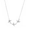 Neue Trendige Mode Vintage Schwalbe Halskette für Damen Vintage Einfache Gold Silber Farbe Kette Halsketten Schmuck Geschenke