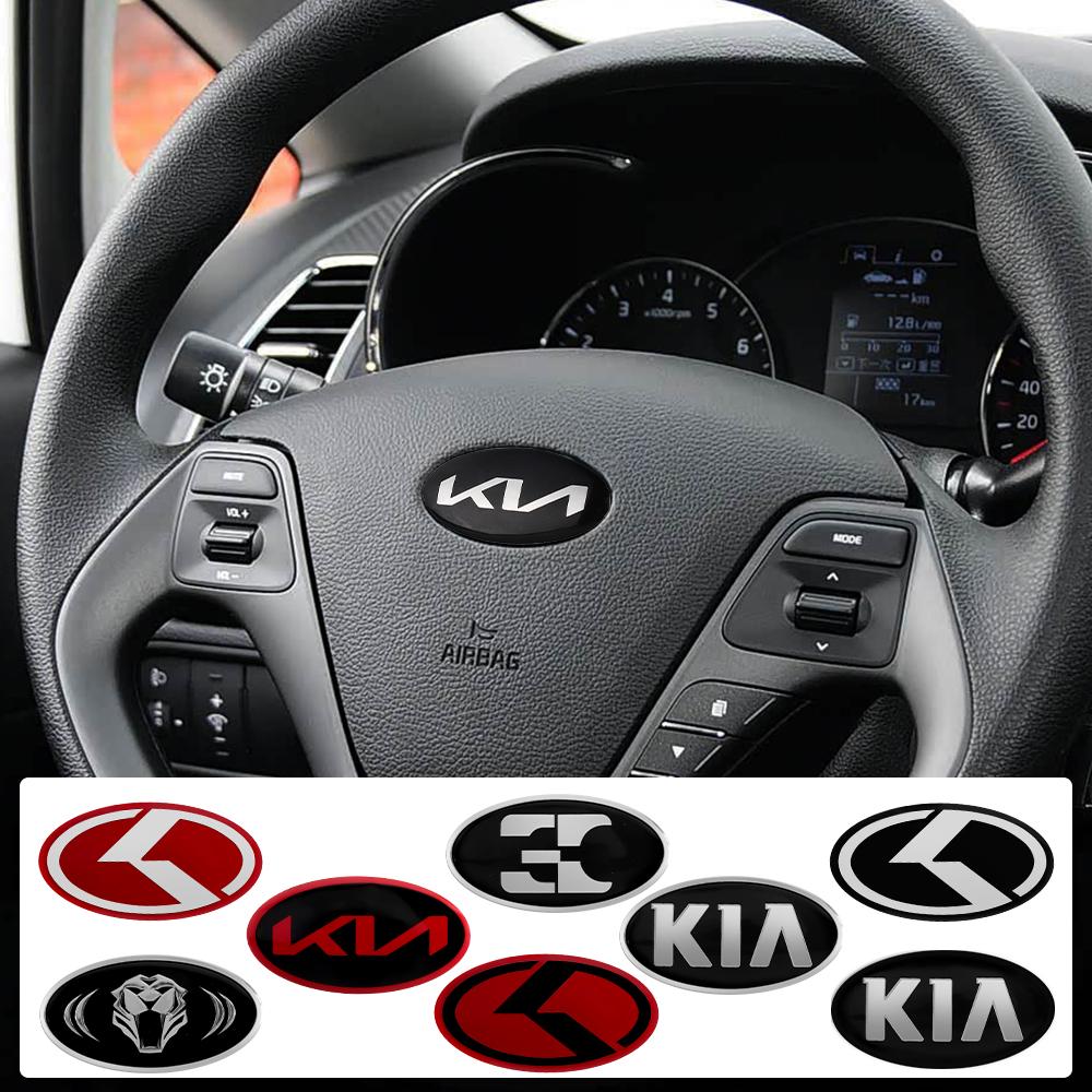 BDTINA1 3D Aluminum Car Steering Wheel Interior Sticker Emblem For KIA Sportage Ceed Sorento Cerato Optima Picanto Rio Soul Cadenza Niro