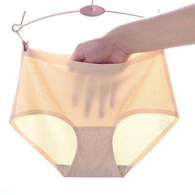 Mutandine a Rete Traspiranti Mutandine di Seta Ghiaccio Senza Segno Intimo da Donna Tinta Unita Vita Media Mutandine Triangolari