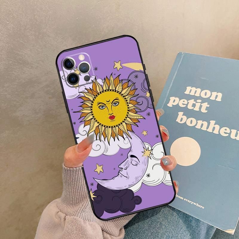 SUN AND MOON Mystic Zodiac Case For iPhone 17 Air 15 14 13 12 11 16 Pro Max 13 Mini XR 15 16 Plus 16e Back Cover Shell