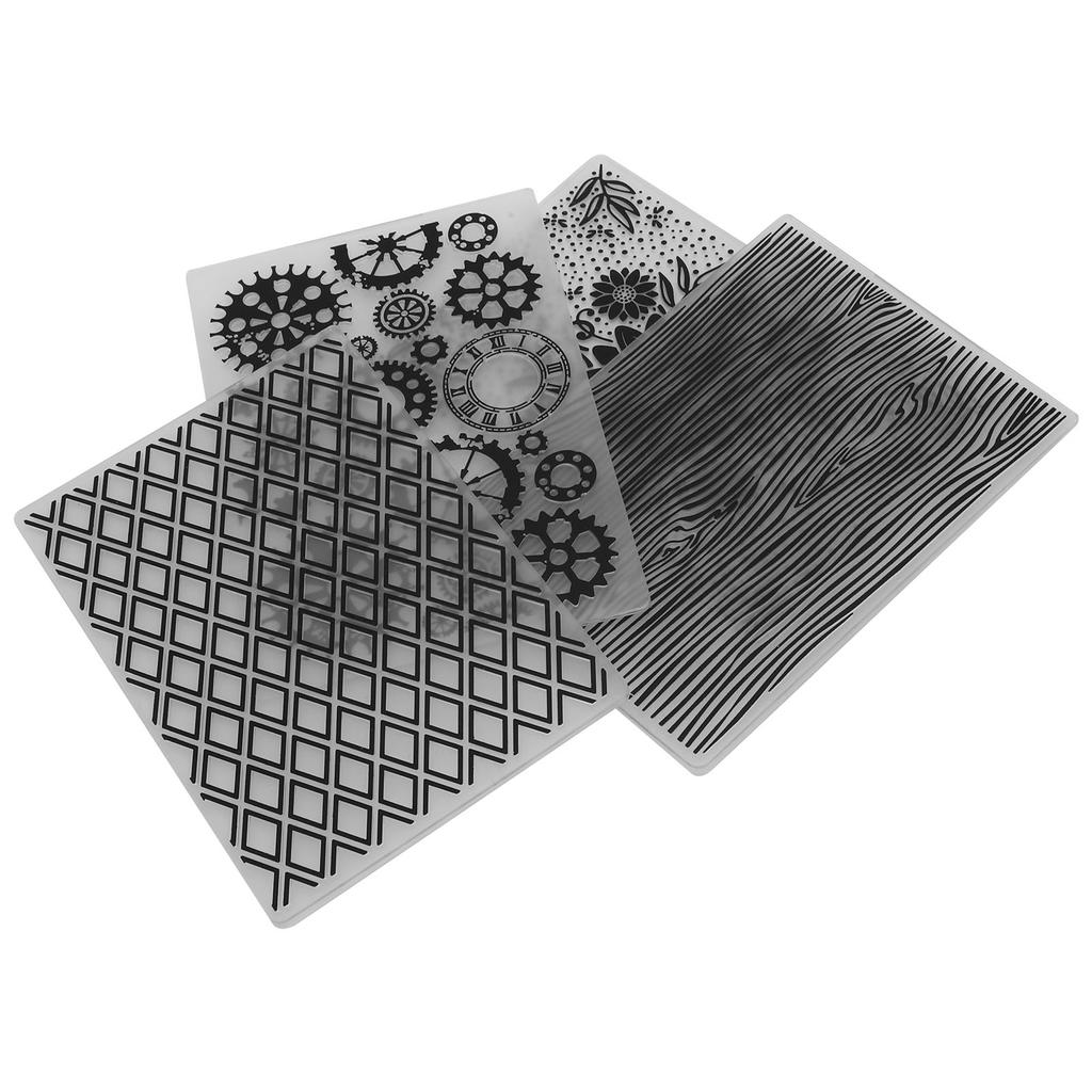 4Pcs Plastic Embossing Folders Embossed Template DIY Card Making Scrapbooking Paper Craft Tool