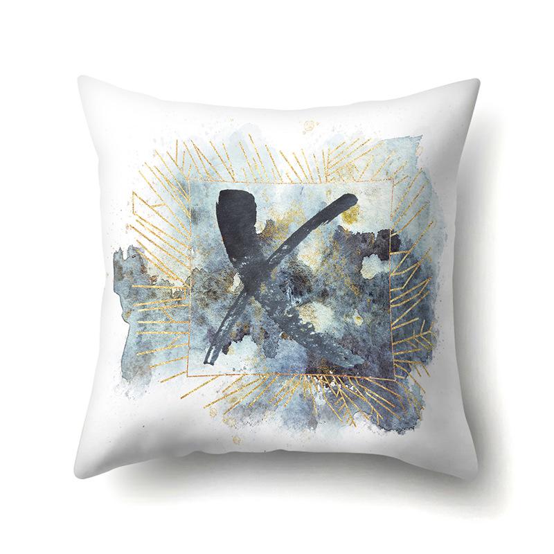 Polyester Pillowcase Home Car Decoration Printing Pillowcase 26 English Letters Sofa Cushion Cover